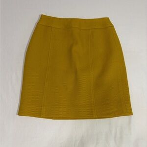 100% Wool Jones New York Mustard Pencil Mini Skirt Size 6